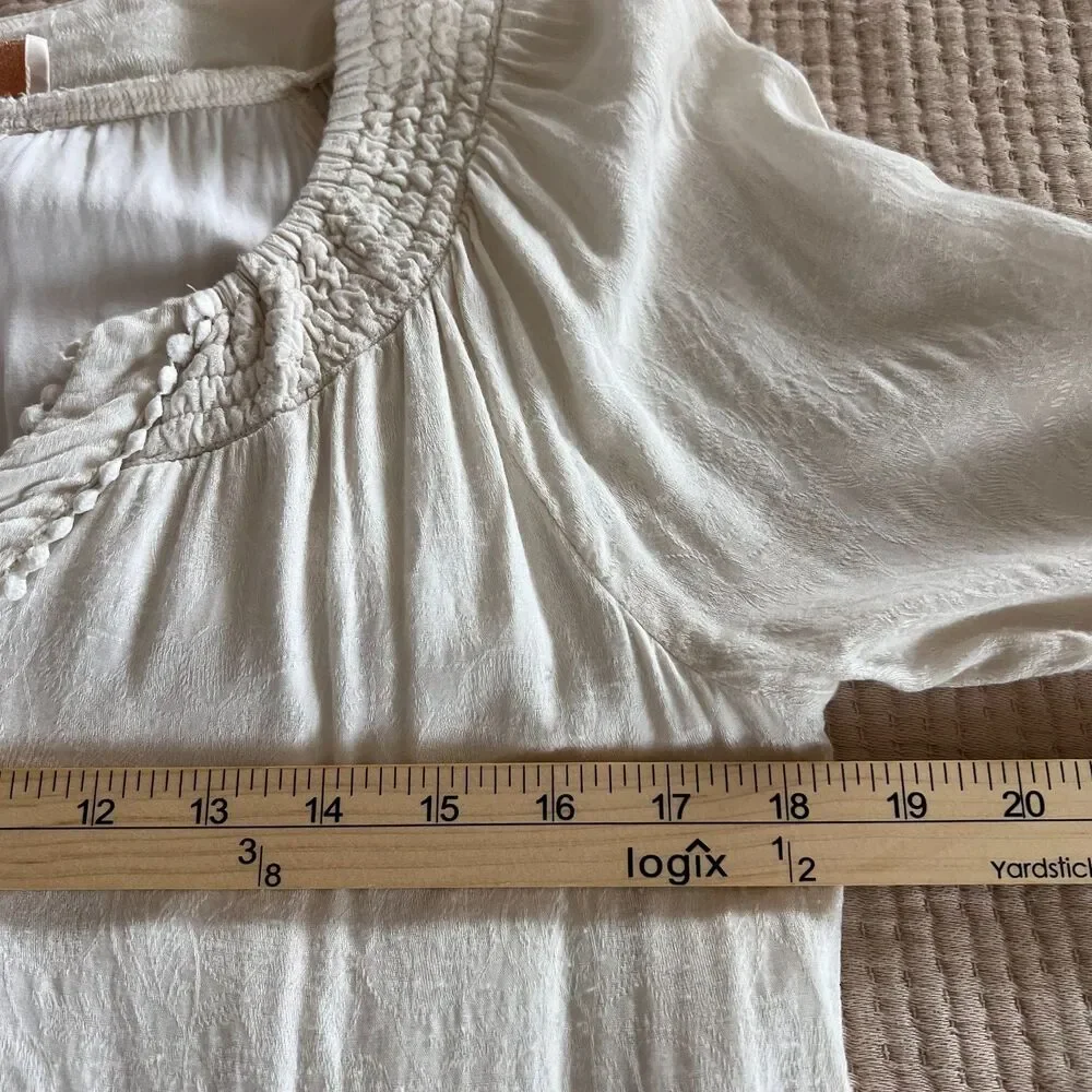 Skies Are Blue Anthropologie Crochet Mini Dress Women‎ Small Ivory Romantic Boho